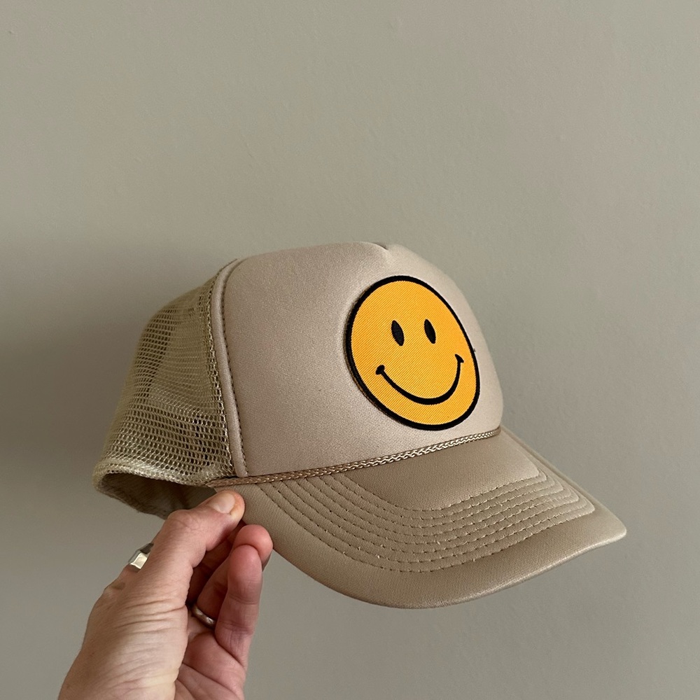 O'Neill Tan and Yellow Smiley Face Trucker Cap